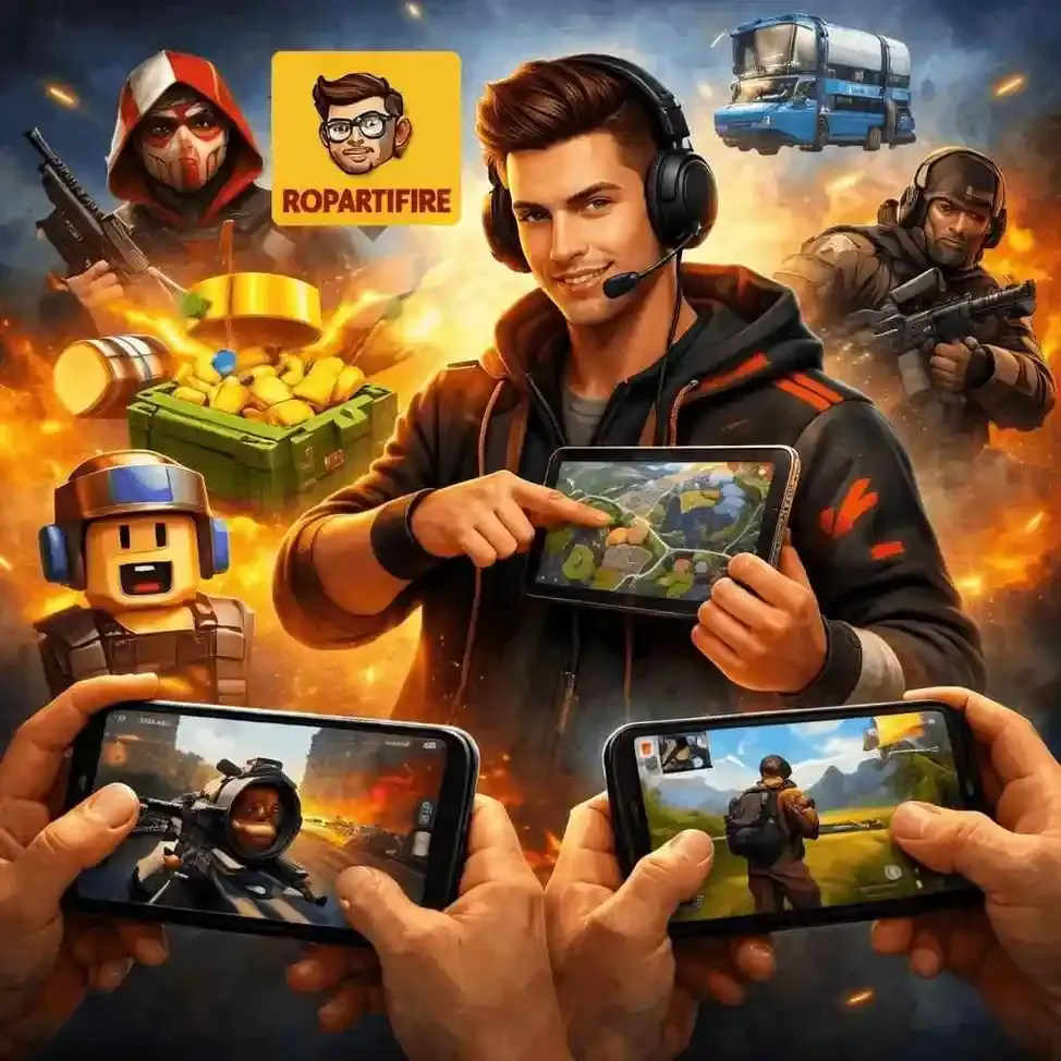Ropartifire gaming app interface showing rewards features and mobile gameplay benefits